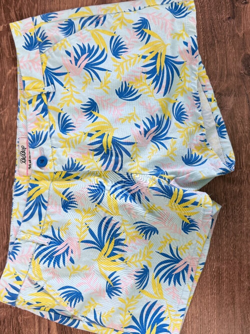 Bebop Tropical Leaf Print Chino Shorts Juniors 13 Summer Beach Vacation